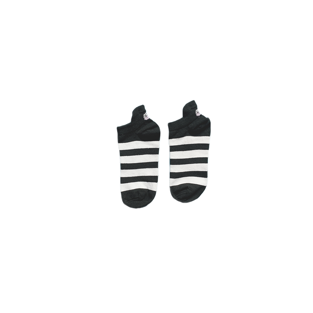 Black & White Strips Short Socks
